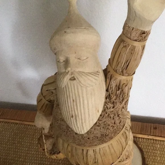 In excellent condition, vintage hand made corn husk Santa .